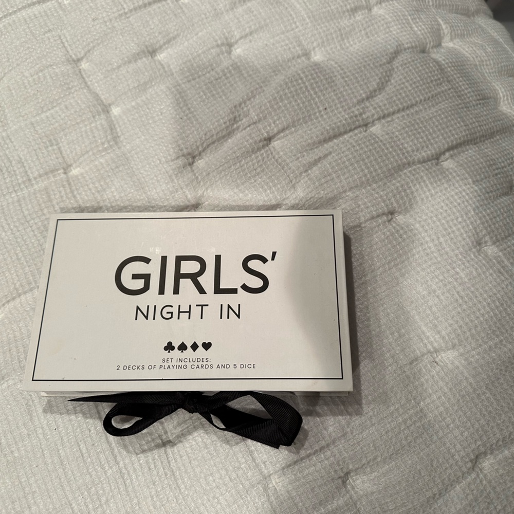 Girls night in paying cards and dice game set